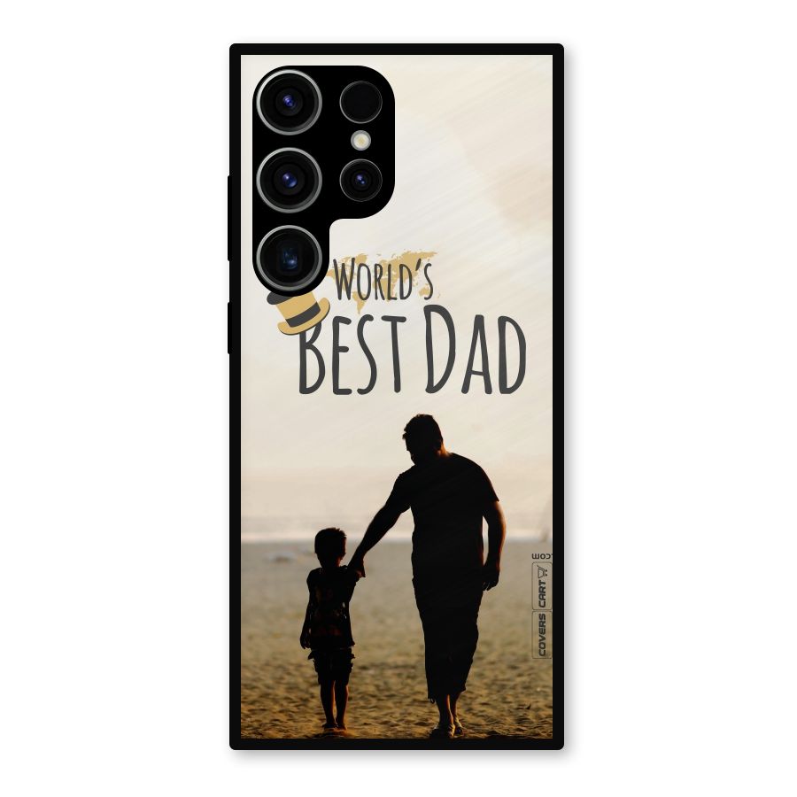 Worlds Best Dad Metal Back Case for Galaxy S23 Ultra