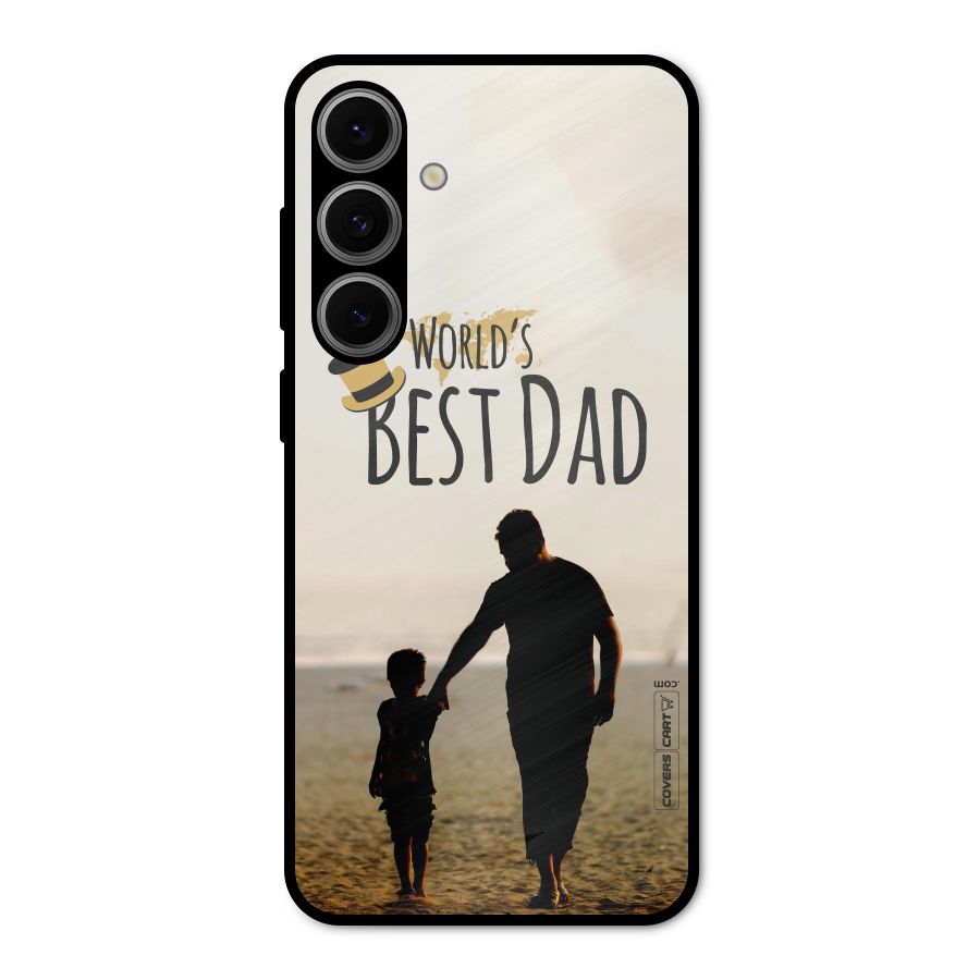 Worlds Best Dad Metal Back Case for Galaxy S24 FE