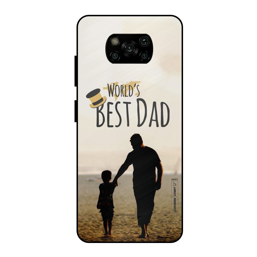Worlds Best Dad Metal Back Case for Poco X3