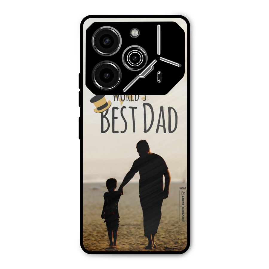Worlds Best Dad Metal Back Case for Tecno Pova 6 Pro
