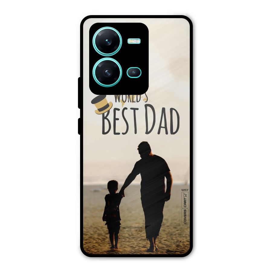 Worlds Best Dad Metal Back Case for Vivo V25