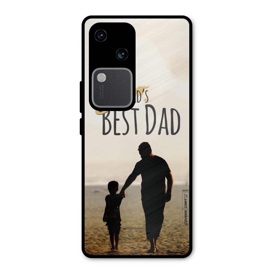 Worlds Best Dad Metal Back Case for Vivo V30 Pro