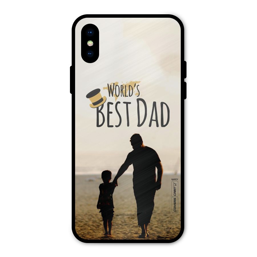 Worlds Best Dad Metal Back Case for iPhone XS