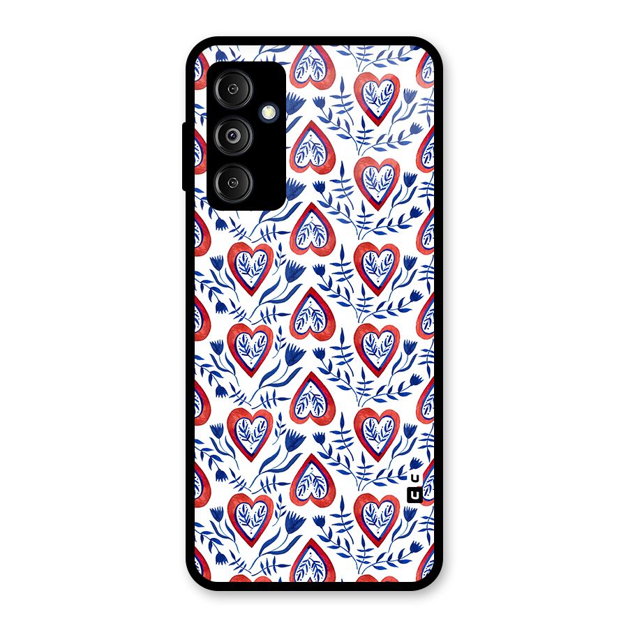 Wrapping Hearts Pattern Glass Back Case for Galaxy M14 5G
