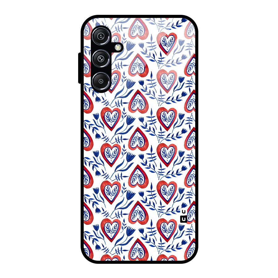 Wrapping Hearts Pattern Glass Back Case for Galaxy M34 5G