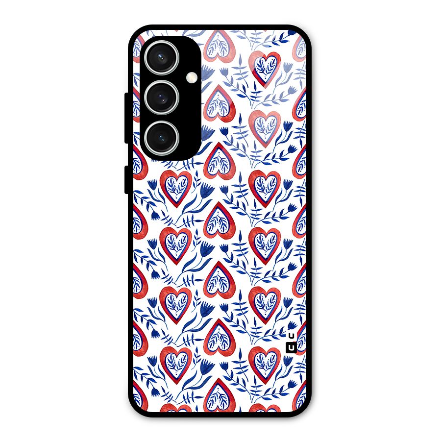 Wrapping Hearts Pattern Glass Back Case for Galaxy S23 FE
