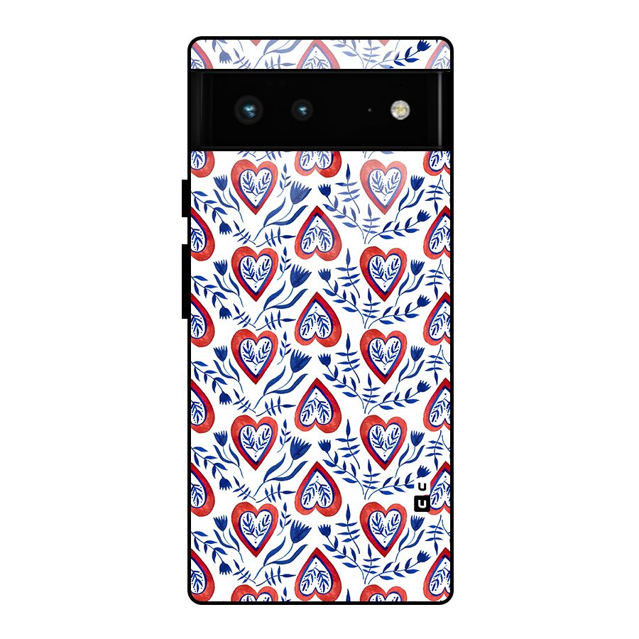 Wrapping Hearts Pattern Glass Back Case for Google Pixel 6