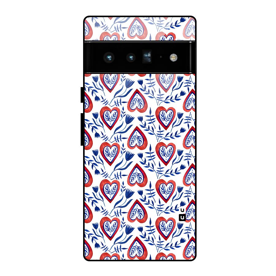 Wrapping Hearts Pattern Glass Back Case for Google Pixel 6 Pro