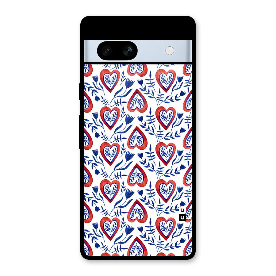 Wrapping Hearts Pattern Glass Back Case for Google Pixel 7a
