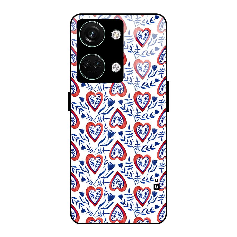 Wrapping Hearts Pattern Glass Back Case for Oneplus Nord 3