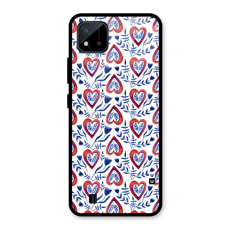 Wrapping Hearts Pattern Glass Back Case for Realme C11 2021