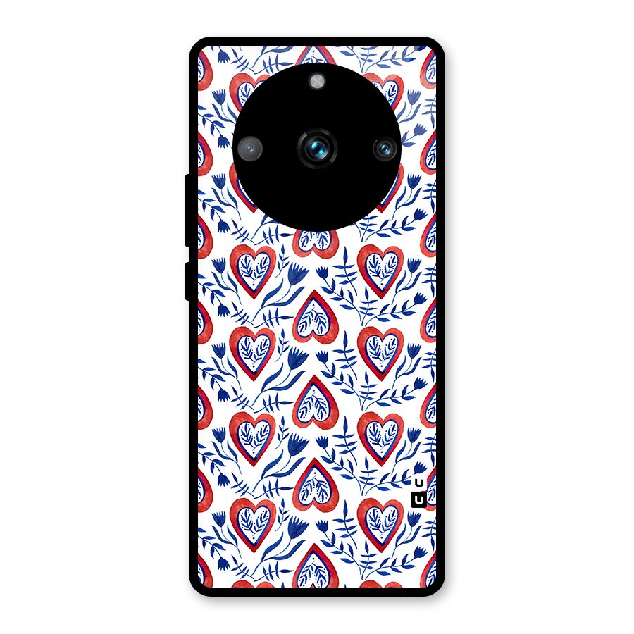 Wrapping Hearts Pattern Glass Back Case for Realme Narzo 60 Pro