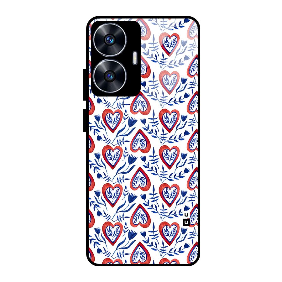 Wrapping Hearts Pattern Glass Back Case for Realme Narzo N55