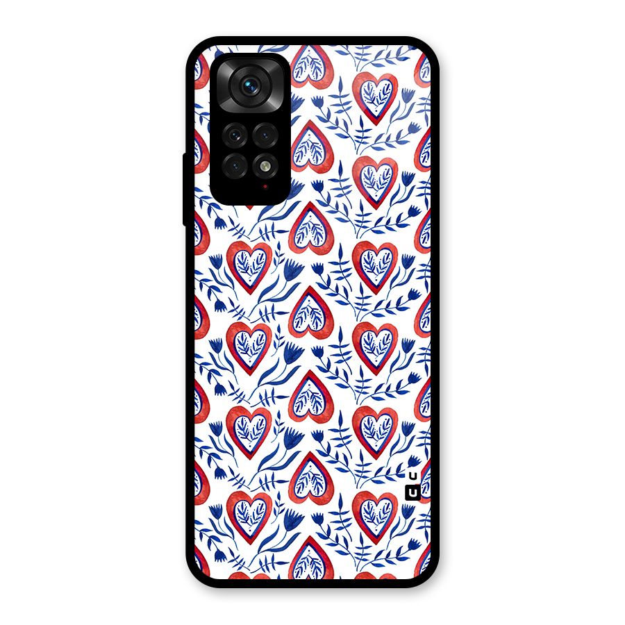 Wrapping Hearts Pattern Glass Back Case for Redmi Note 11S