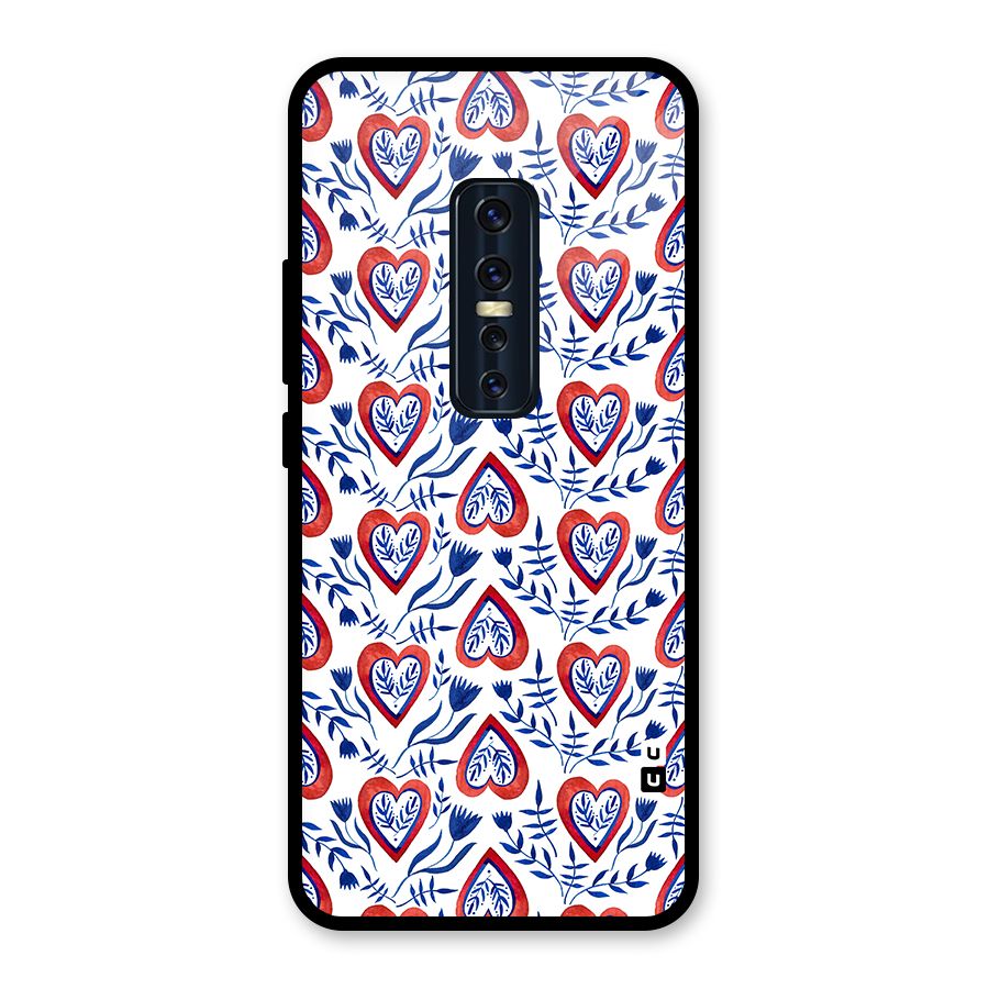 Wrapping Hearts Pattern Glass Back Case for Vivo V17 Pro