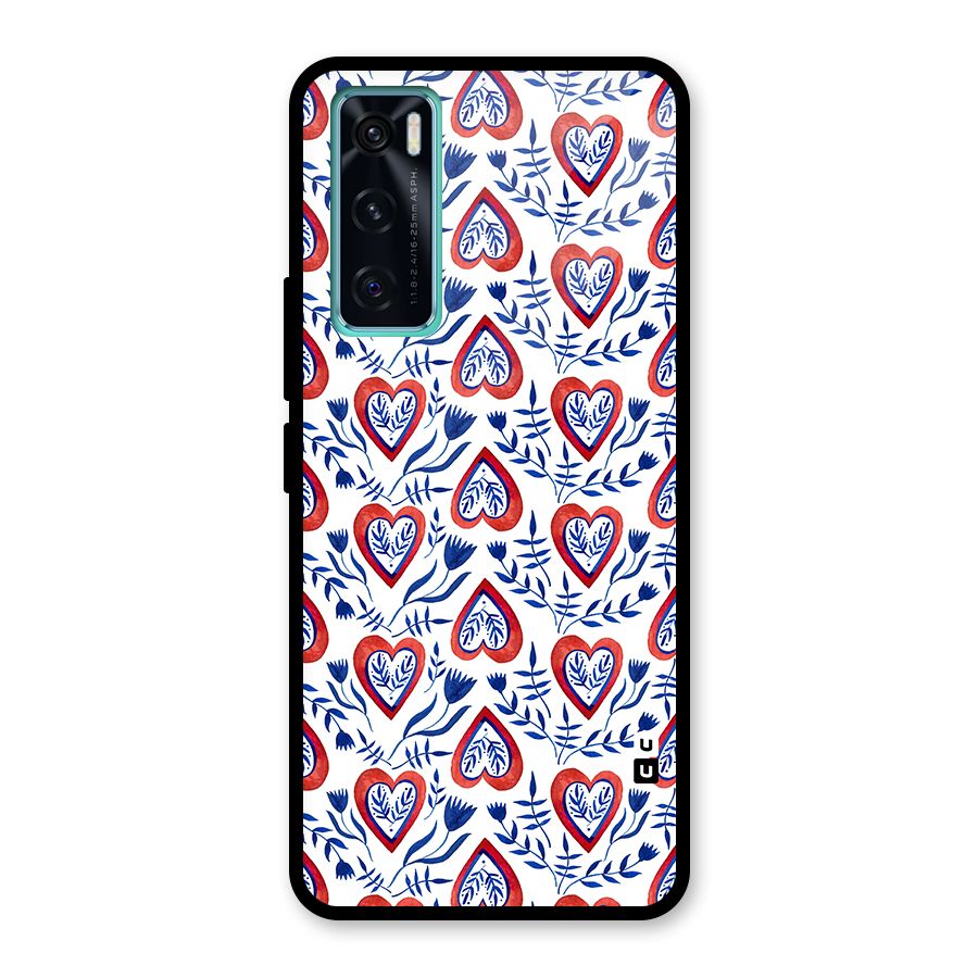 Wrapping Hearts Pattern Glass Back Case for Vivo V20 SE