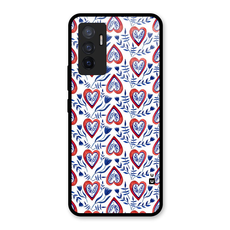 Wrapping Hearts Pattern Glass Back Case for Vivo V23e