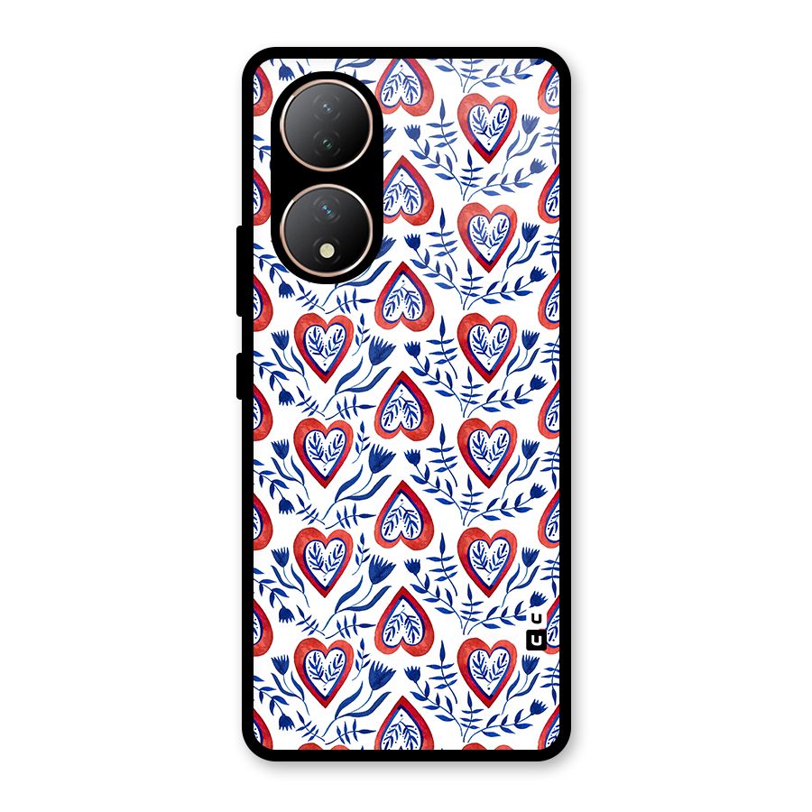 Wrapping Hearts Pattern Glass Back Case for Vivo Y100A