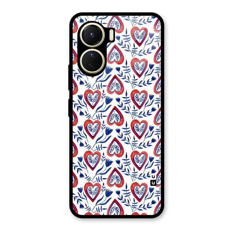 Wrapping Hearts Pattern Glass Back Case for Vivo Y56