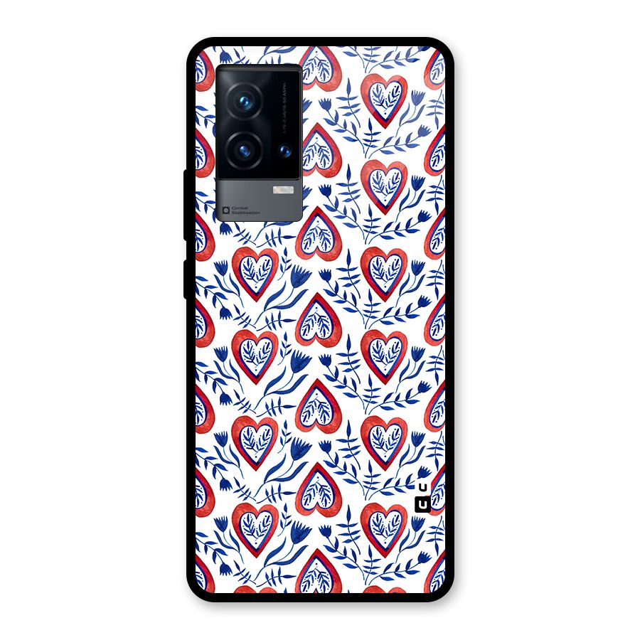 Wrapping Hearts Pattern Glass Back Case for iQOO 9 5G