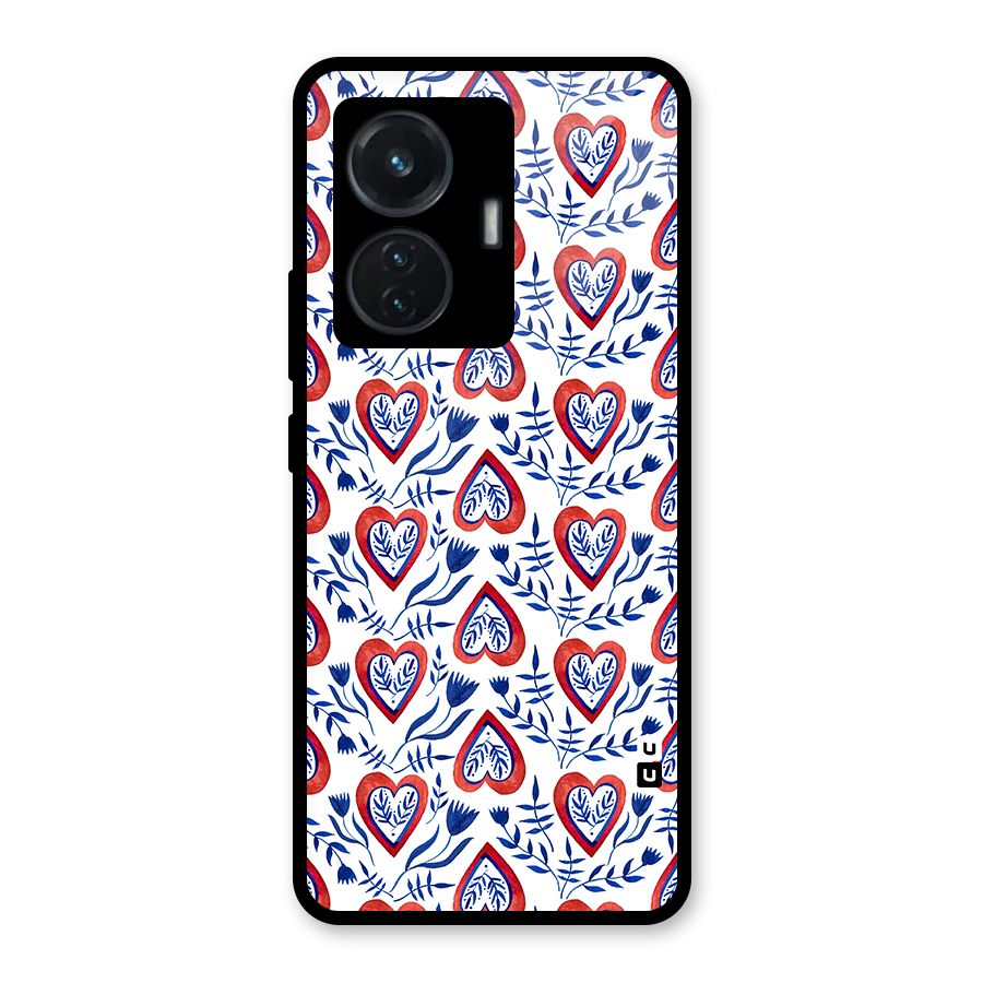 Wrapping Hearts Pattern Glass Back Case for iQOO Z6 44W