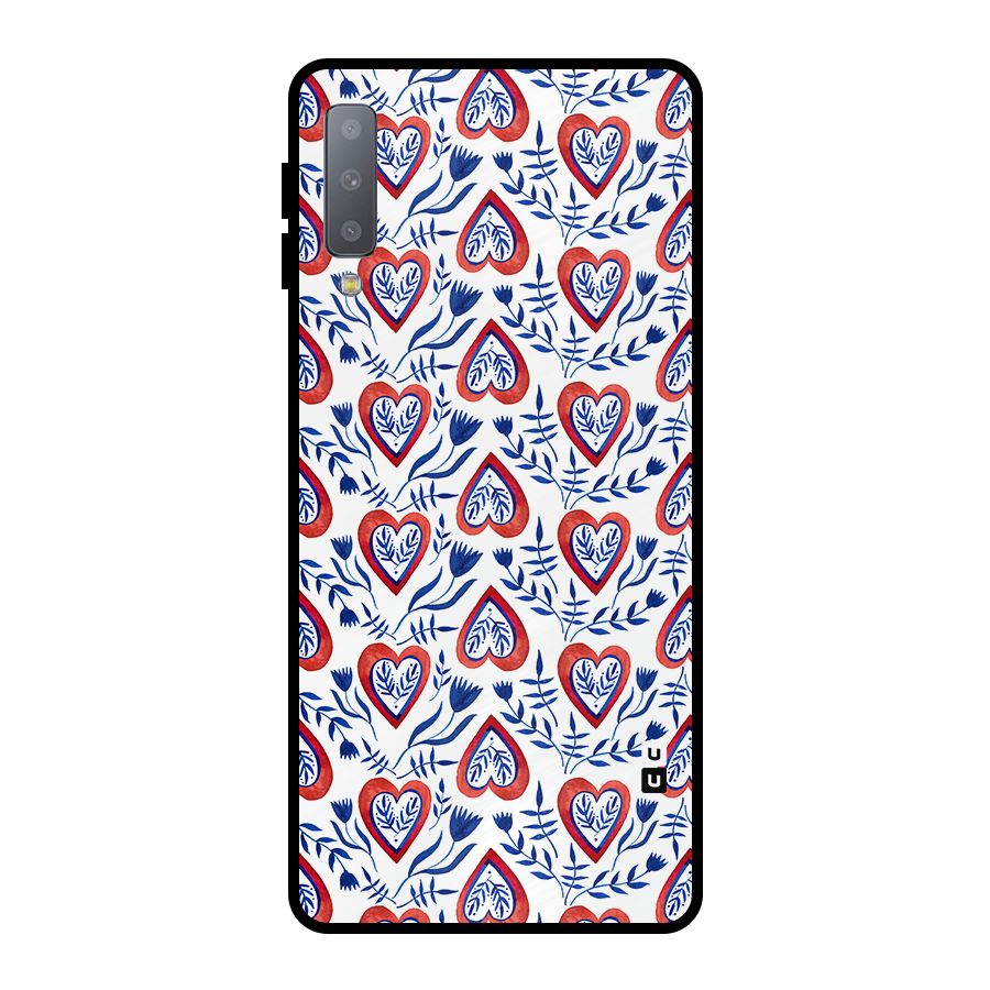Wrapping Hearts Pattern Metal Back Case for Galaxy A7 (2018)