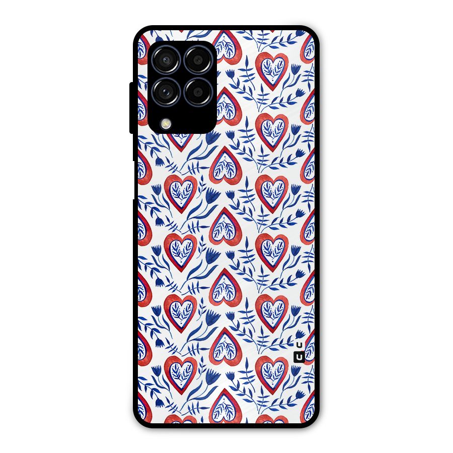 Wrapping Hearts Pattern Metal Back Case for Galaxy M53 5G
