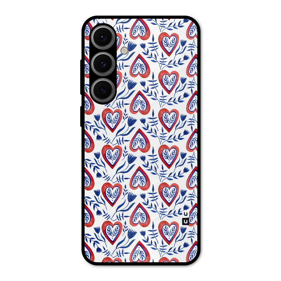 Wrapping Hearts Pattern Metal Back Case for Galaxy S24 FE