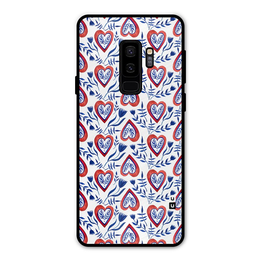 Wrapping Hearts Pattern Metal Back Case for Galaxy S9 Plus