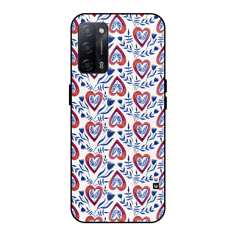 Wrapping Hearts Pattern Metal Back Case for Oppo A53s 5G