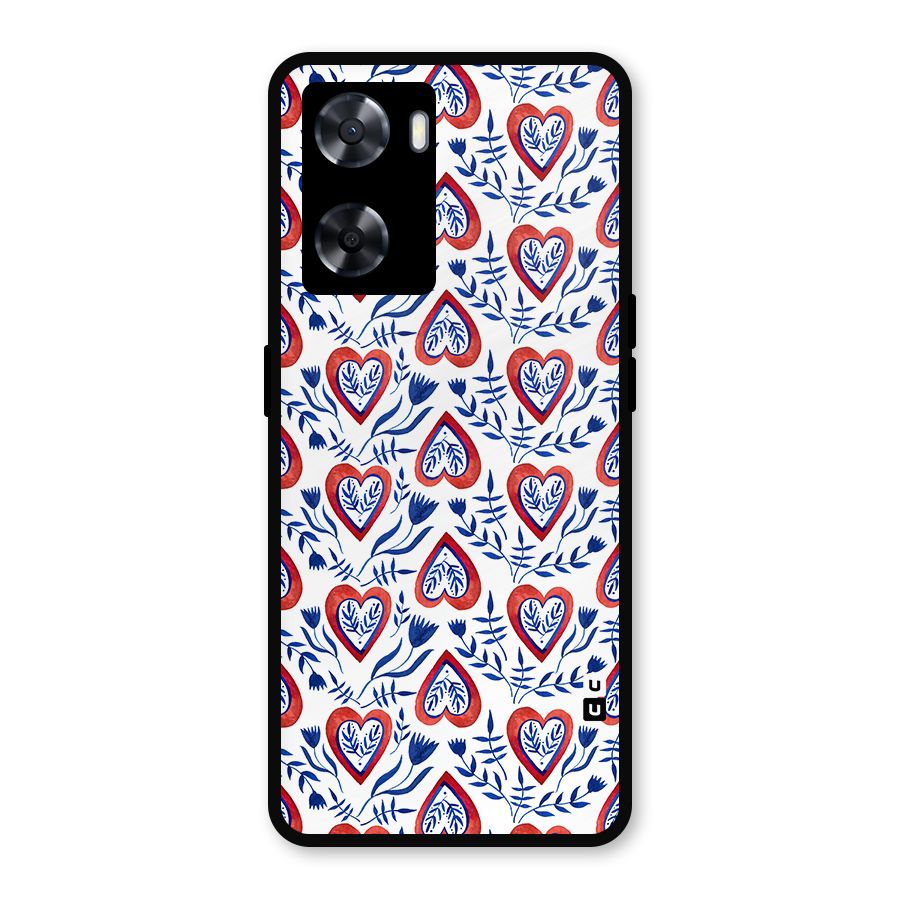 Wrapping Hearts Pattern Metal Back Case for Oppo A57 2022