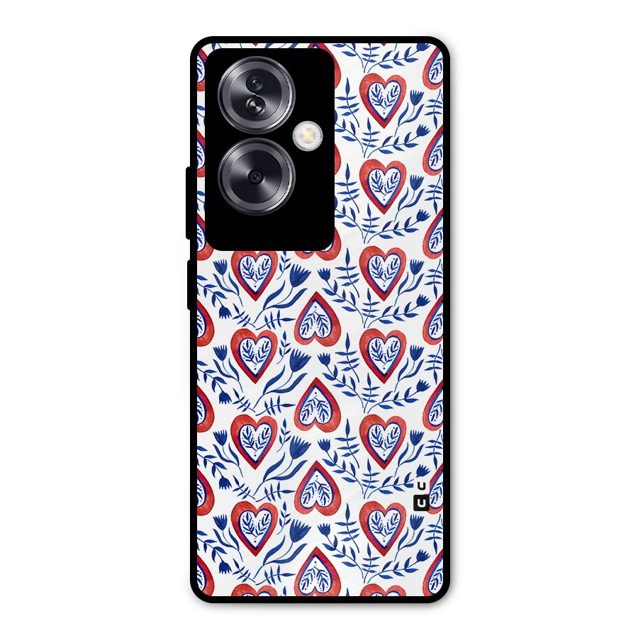 Wrapping Hearts Pattern Metal Back Case for Oppo A79 5G