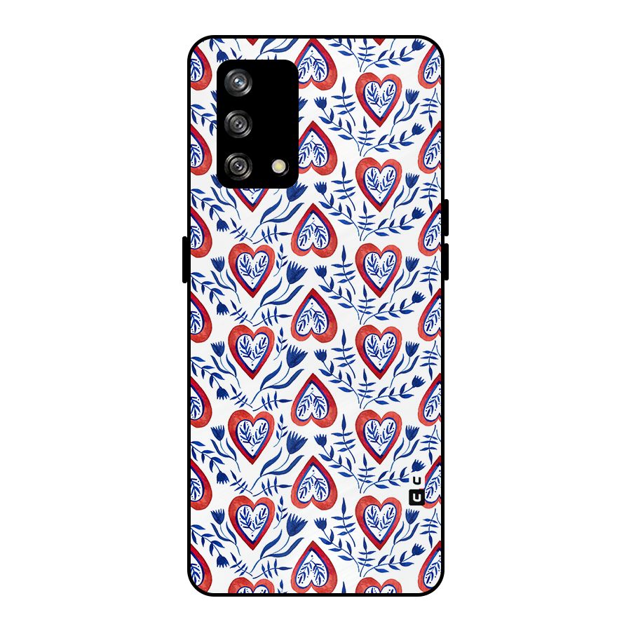 Wrapping Hearts Pattern Metal Back Case for Oppo F19