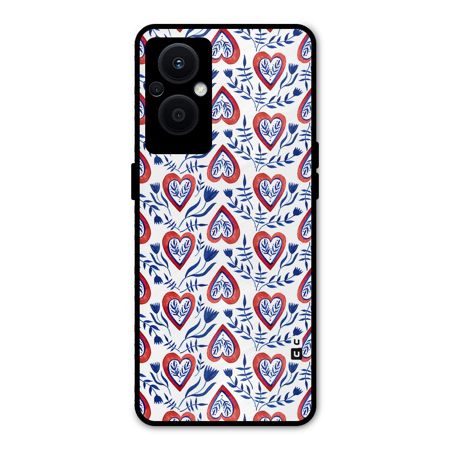 Wrapping Hearts Pattern Metal Back Case for Oppo F21s Pro 5G