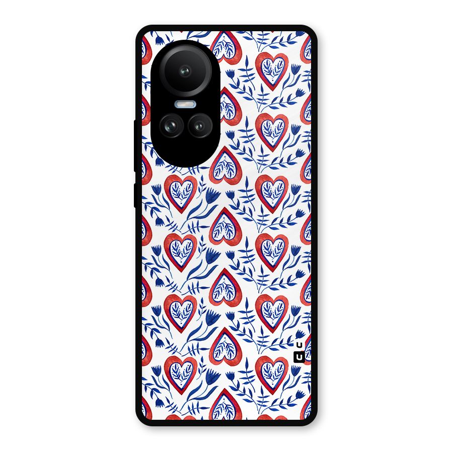 Wrapping Hearts Pattern Metal Back Case for Oppo Reno10 Pro