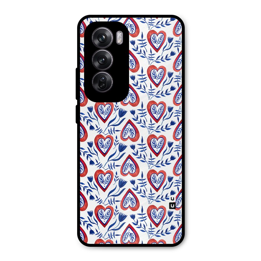 Wrapping Hearts Pattern Metal Back Case for Oppo Reno12 Pro