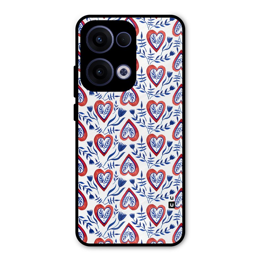 Wrapping Hearts Pattern Metal Back Case for Oppo Reno13