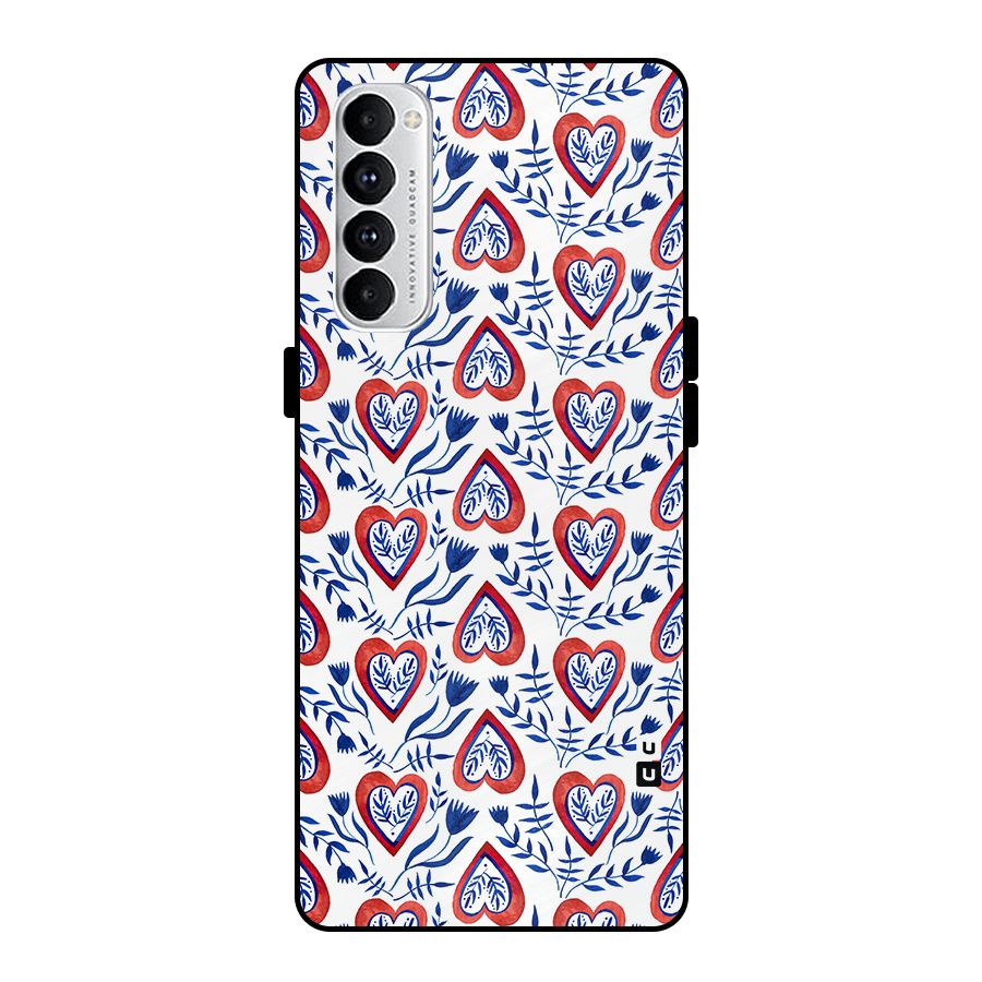 Wrapping Hearts Pattern Metal Back Case for Oppo Reno4 Pro