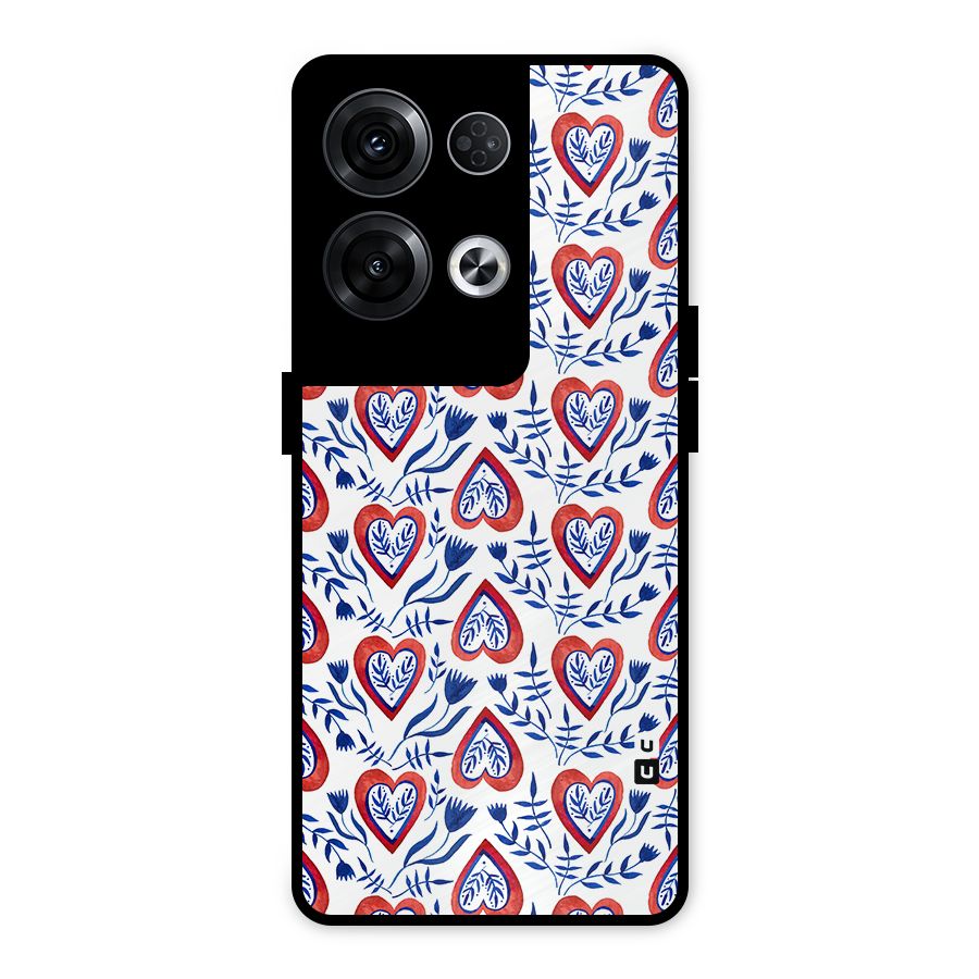 Wrapping Hearts Pattern Metal Back Case for Oppo Reno8 Pro 5G