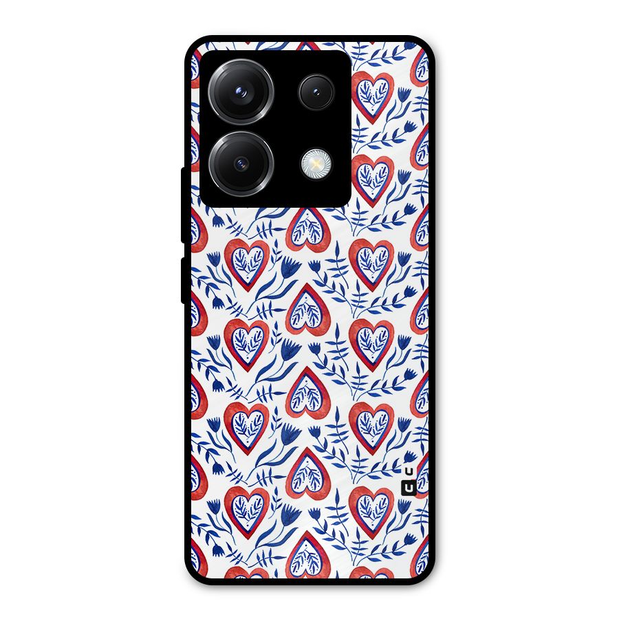 Wrapping Hearts Pattern Metal Back Case for Poco X6