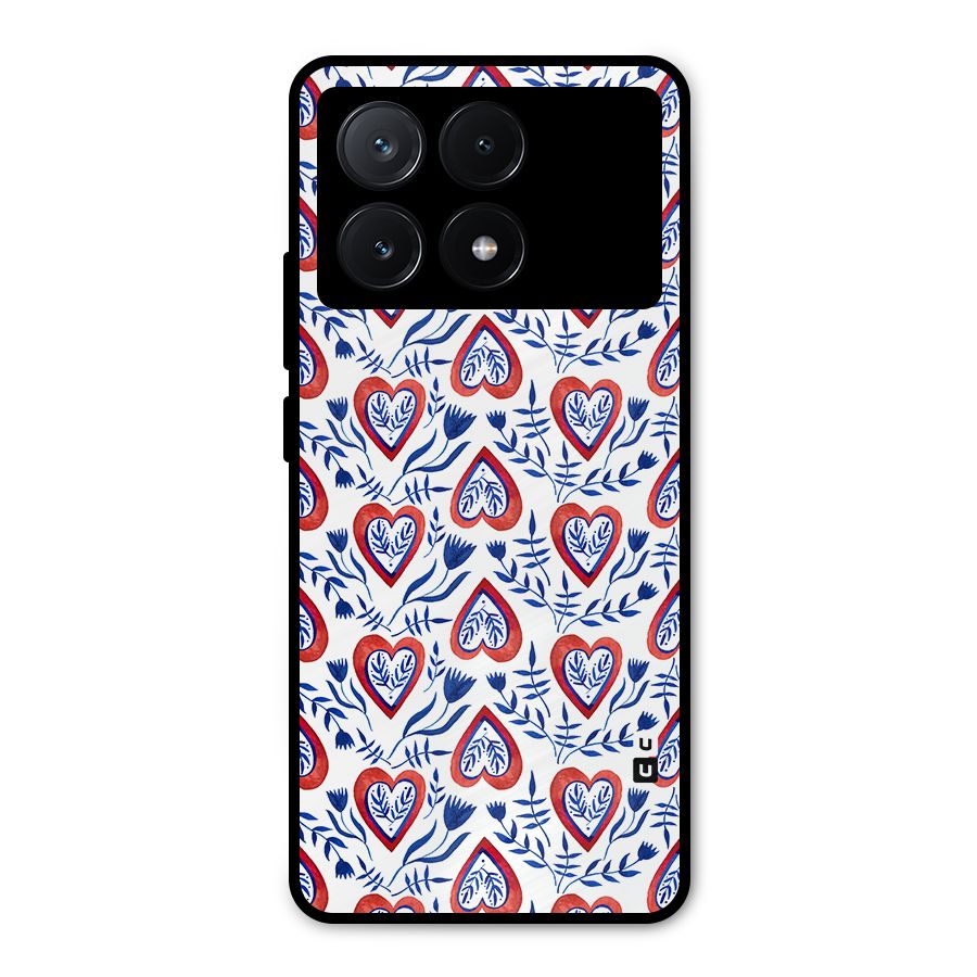 Wrapping Hearts Pattern Metal Back Case for Poco X6 Pro