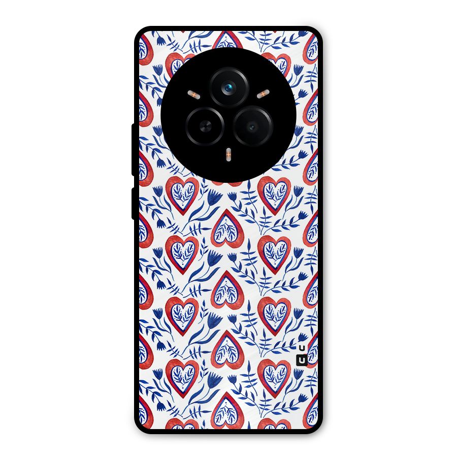 Wrapping Hearts Pattern Metal Back Case for Realme 14 Pro