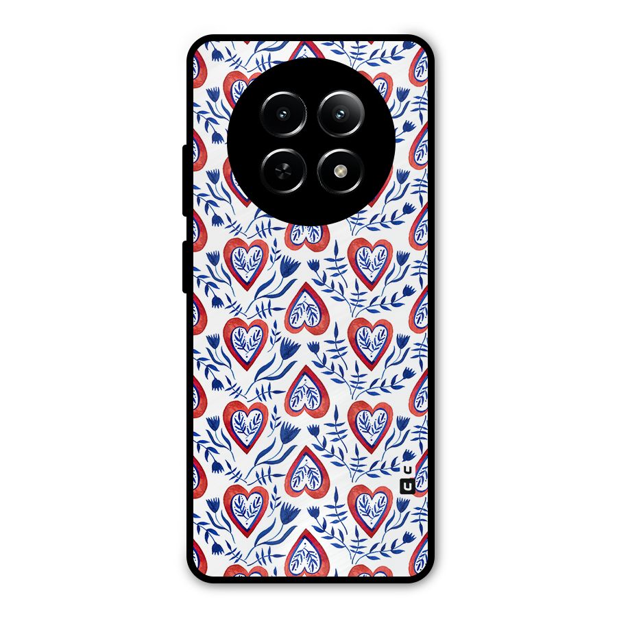 Wrapping Hearts Pattern Metal Back Case for Realme Narzo N65