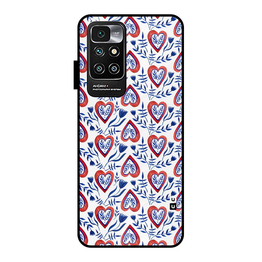 Wrapping Hearts Pattern Metal Back Case for Redmi 10 Prime