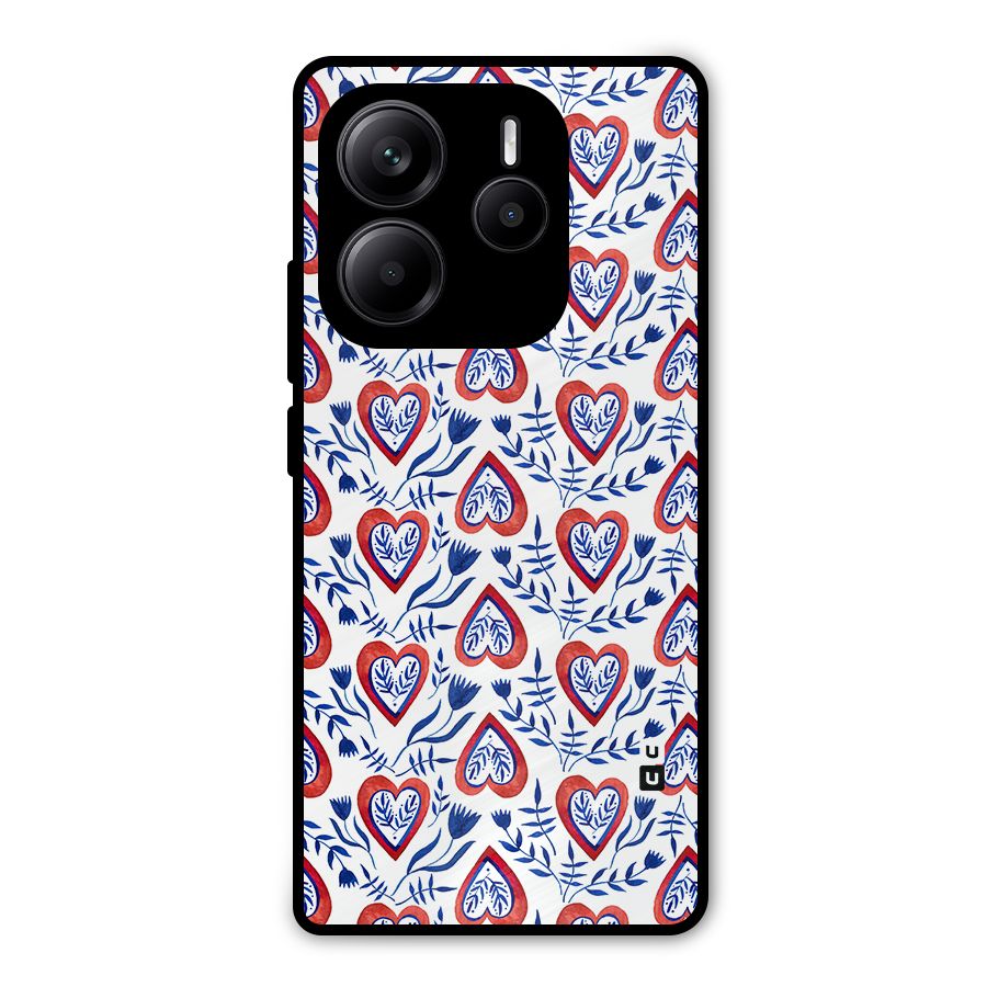 Wrapping Hearts Pattern Metal Back Case for Redmi Note 14 5G