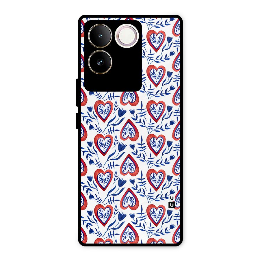 Wrapping Hearts Pattern Metal Back Case for Vivo T2 Pro