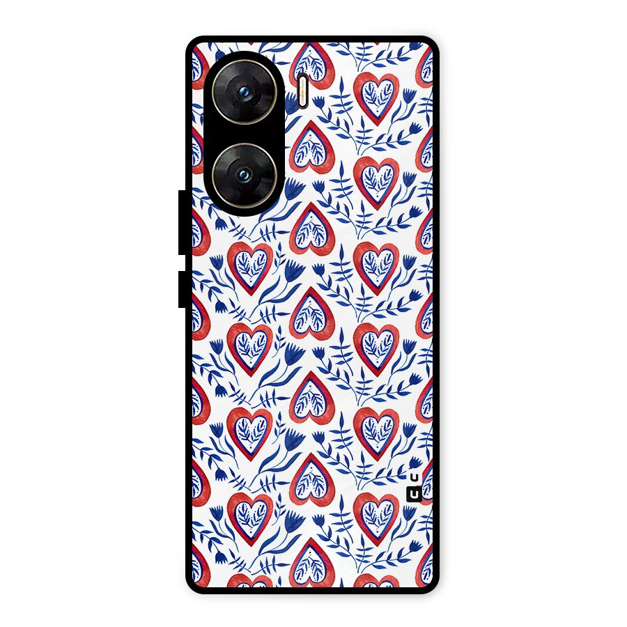 Wrapping Hearts Pattern Metal Back Case for Vivo V29e