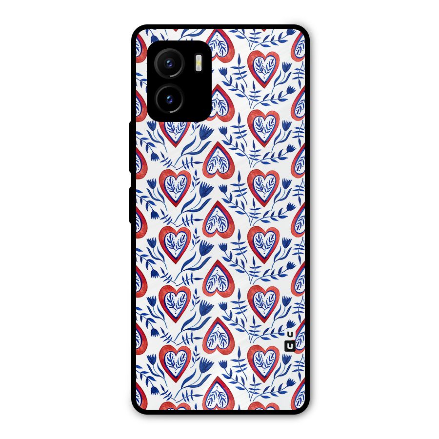 Wrapping Hearts Pattern Metal Back Case for Vivo Y15s