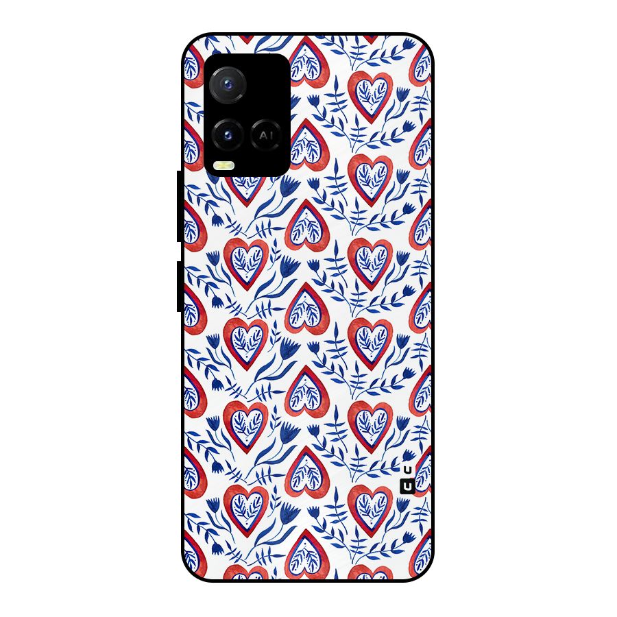 Wrapping Hearts Pattern Metal Back Case for Vivo Y21 2021