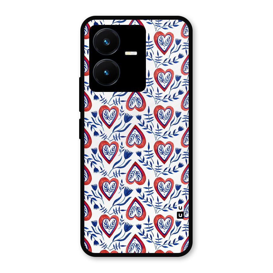 Wrapping Hearts Pattern Metal Back Case for Vivo Y22